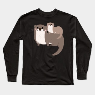 Significant Otters - Otters Mom Holding Each Other Long Sleeve T-Shirt